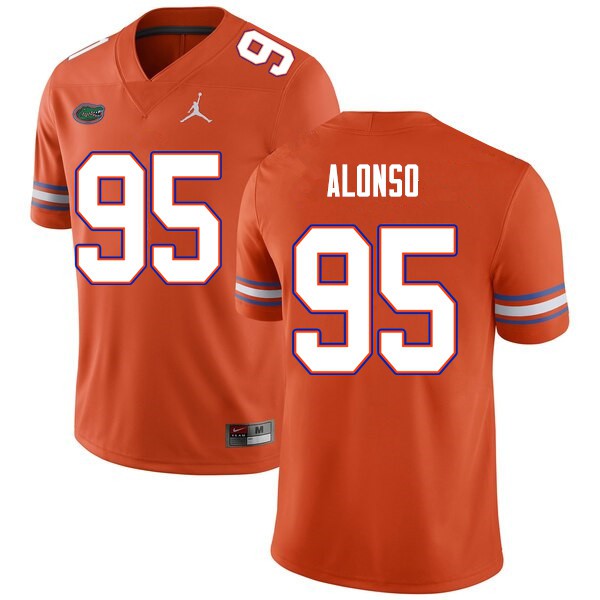 Men #95 Lucas Alonso Florida Gators College Football Jersey Orange